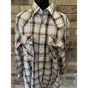 Vintage 1980s Levi’s Pearl Snap Shirt Large Multicolor Long Sleeve Plaid 62911